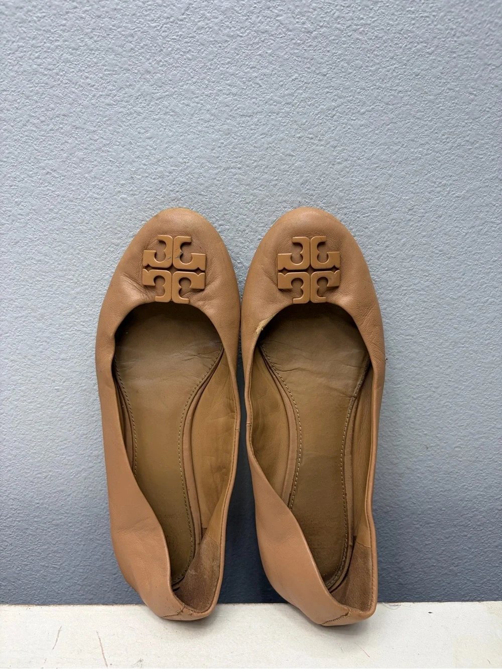 Tory Burch Brown Leather Lowell Flats Size 7.5
